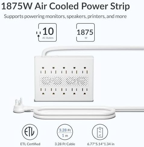 محطة شحن الكمبيوتر المحمول Gitryin، 140 وات، 2 * 65 وات، 2 * 40 وات شواحن USB C قابلة للسحب، 10 منافذ من النوع C مع شريط طاقة تبريد، محور شحن 350 وات in Kuwait