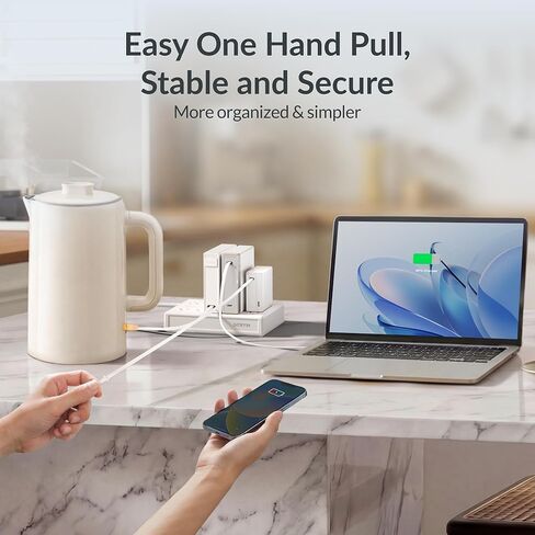 محطة شحن الكمبيوتر المحمول Gitryin، 140 وات، 2 * 65 وات، 2 * 40 وات شواحن USB C قابلة للسحب، 10 منافذ من النوع C مع شريط طاقة تبريد، محور شحن 350 وات in Kuwait