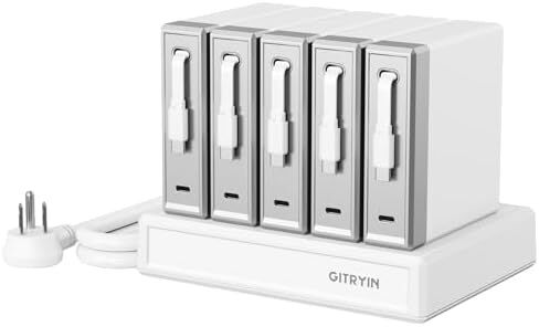 محطة شحن الكمبيوتر المحمول Gitryin، شواحن USB C قابلة للسحب 5 * 140 وات، 10 منافذ من النوع C مع شريط طاقة تبريد، محور شحن 700 وات in Kuwait