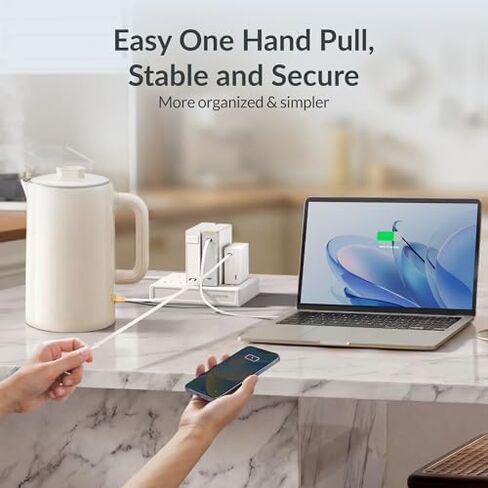 محطة شحن الكمبيوتر المحمول Gitryin، 3 * 140 وات، 2 * 65 وات شواحن USB C قابلة للسحب، 10 منافذ من النوع C مع شريط طاقة تبريد، محور شحن 550 وات in Kuwait