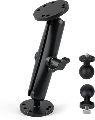 حامل كروي مقاس 1 بوصة لجهاز Garmin Striker 4، حامل إلكتروني من الألومنيوم مع لوحات مستديرة AMPS مزدوجة وقاعدة مسار T-Bolt وحامل الكاميرا، لجهاز تحديد الأسماك/GPS Chartplotter، مجموعات تثبيت قوارب الكاياك مناسبة لأنظمة ذاكرة الوصول العشوائي in Kuwait