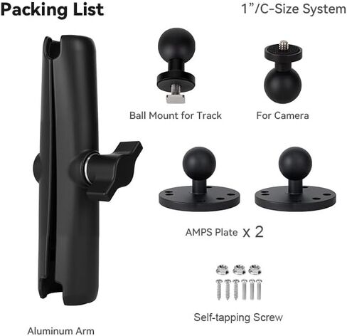 حامل كروي مقاس 1 بوصة لجهاز Garmin Striker 4، حامل إلكتروني من الألومنيوم مع لوحات مستديرة AMPS مزدوجة وقاعدة مسار T-Bolt وحامل الكاميرا، لجهاز تحديد الأسماك/GPS Chartplotter، مجموعات تثبيت قوارب الكاياك مناسبة لأنظمة ذاكرة الوصول العشوائي in Kuwait