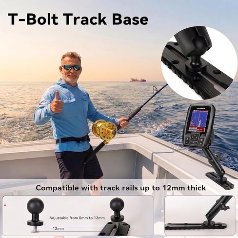 حامل كروي مقاس 1 بوصة لجهاز Garmin Striker 4، حامل إلكتروني من الألومنيوم مع لوحات مستديرة AMPS مزدوجة وقاعدة مسار T-Bolt وحامل الكاميرا، لجهاز تحديد الأسماك/GPS Chartplotter، مجموعات تثبيت قوارب الكاياك مناسبة لأنظمة ذاكرة الوصول العشوائي in Kuwait