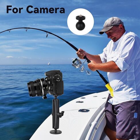 حامل كروي مقاس 1 بوصة لجهاز Garmin Striker 4، حامل إلكتروني من الألومنيوم مع لوحات مستديرة AMPS مزدوجة وقاعدة مسار T-Bolt وحامل الكاميرا، لجهاز تحديد الأسماك/GPS Chartplotter، مجموعات تثبيت قوارب الكاياك مناسبة لأنظمة ذاكرة الوصول العشوائي in Kuwait