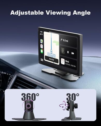 حامل حامل Carplay لحامل شاشة CarPlay المحمول مقاس 7/9/10.26 بوصة، حامل GPS مع قاعدة لاصقة كبيرة جدًا قابلة للاستبدال، حامل لاصق للوحة القيادة قابل للتعديل لأجهزة تشغيل السيارة in Kuwait
