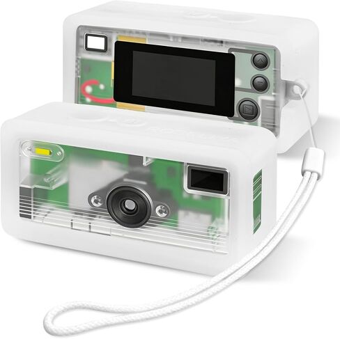حافظة من السيليكون لكاميرا Kodak Charmera الرقمية ذات سلسلة المفاتيح - غطاء واقٍ مقاوم للصدمات مع فتحات دقيقة، مادة سيليكون ممتازة مضادة للاصفرار للكاميرا الصغيرة (حليب الفراولة) in Kuwait