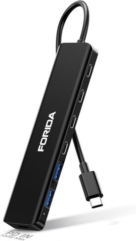 FORIDA Aluminum Alloy 10Gbps USB C Hub, Portable 7-Port Multiport USBC Splitter, 4 USB-C 3.2, 2 USB 2.0, 100W PD Fast Charging Port, USB 3.2 HUB for Laptops, MacBook, iPad, Surface Pro(Gray) in Kuwait