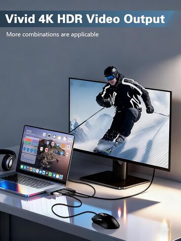 موزع USB C لجهاز MacBook Neo Pro Air، قاعدة تثبيت 4 في 1 لجهاز Mac مع محول HDMI 4K، 3 منافذ بيانات USB A بسرعة 5 جيجابت في الثانية لجهاز MacBookPro 13 بوصة، Air M4/M5، والمزيد، موسع من النوع c لأجهزة الكمبيوتر المحمول المكتبية والاجتماعات والسفر والمنزل in Kuwait