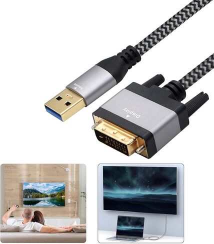 USB3.0 DVIs Male to Cable Fast 5Gbps Data Transfer High Resolution for Displays Projectors Dvis to Adapter Cable in Saudi Arabia