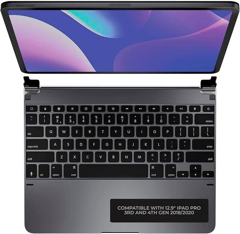 لوحة مفاتيح Brydge 12.9 Pro (الجيل الثالث، موديل 2018) قابلة للتعديل ومحمولة - متوافقة مع iPad Pro الجيل الثالث والرابع (2018 و2020، رمادي فضائي) in Kuwait