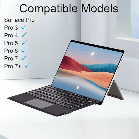 Microsoft Type Cover Surface Pro 7/6/5/4/3, 12.3 inch, Ultra-Slim Wireless Tablet Keyboard with Multi Touchpad, Blue with Backlit (Renewed) in Saudi Arabia