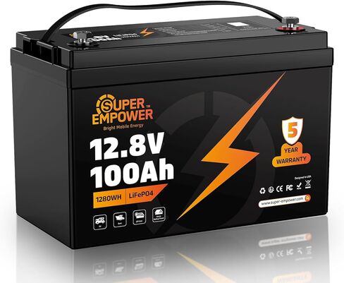 12V 100Ah LiFePO4 Lithium Battery- BCI Group 31, Deep Cycle RV LiFePO4 Battery with Low-Temp Protection, 100A BMS, 1280Wh, Max.15000 Cycles, 10-Year Lifespan for RV, Solar, Trolling Motor, (2 PACK) in Saudi Arabia