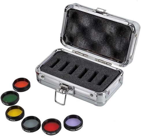 1.25Inch Telescope Filters Kit 6PCS Telescope Color Filter Set with Aluminum Storage Box Telescopes Eyepieces Accessories Colorful Filter (6PCS) in Kuwait
