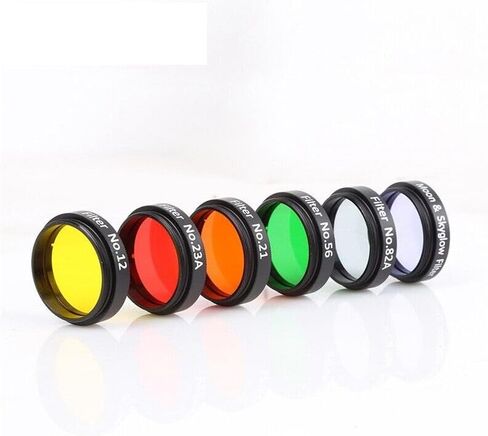 1.25Inch Telescope Filters Kit 6PCS Telescope Color Filter Set with Aluminum Storage Box Telescopes Eyepieces Accessories Colorful Filter (6PCS) in Kuwait