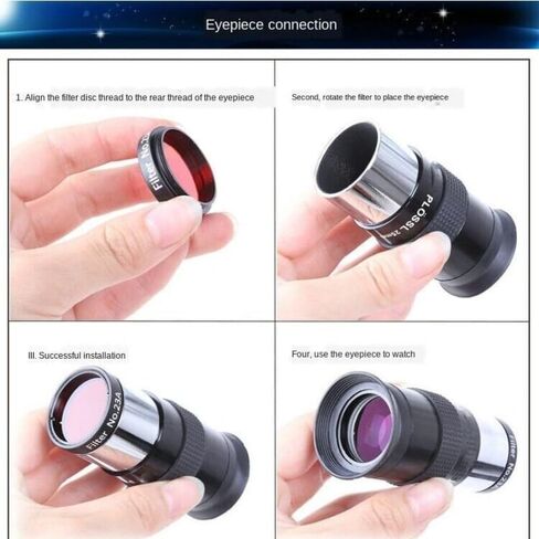 1.25Inch Telescope Filters Kit 6PCS Telescope Color Filter Set with Aluminum Storage Box Telescopes Eyepieces Accessories Colorful Filter (6PCS) in Kuwait