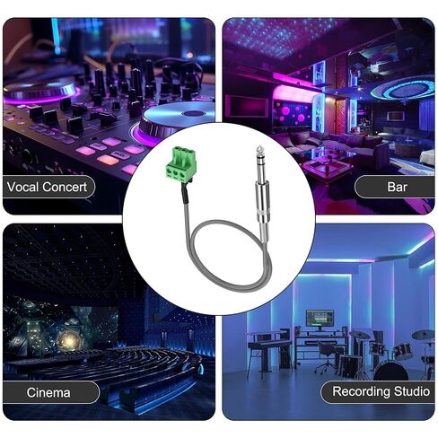 XMSJSIY 6.35mm TRS to 3-pin Phoenix Audio Cable 1/4" Stereo Male to 5.08mm Pitch 3 Pin PCB Screw Terminal Block Adapter Connector Cord for Guitar Speakers Cable DIY-0.5M/1.6FT in Saudi Arabia