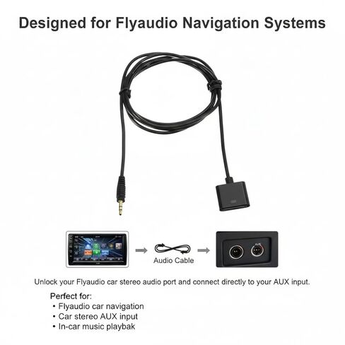 كابل Aux 30 دبوس إلى 3.5 مم، موصل قاعدة أنثى 1.5 متر إلى كابل صوت ذكر لستيريو السيارة Flyaudio، مدخل AUX للمنزل والسيارة in Kuwait