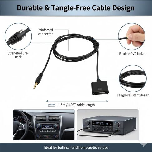 كابل Aux 30 دبوس إلى 3.5 مم، موصل قاعدة أنثى 1.5 متر إلى كابل صوت ذكر لستيريو السيارة Flyaudio، مدخل AUX للمنزل والسيارة in Kuwait