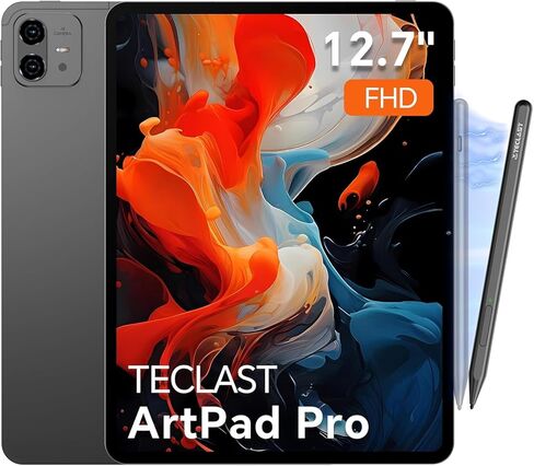 تابلت TECLAST Artpadpro Android 15، شاشة 12.7 بوصة 2176 × 1600، 20 جيجابايت + 256 جيجابايت، Gemini AI، 10000 مللي أمبير + 30 وات شحن سريع، تابلت 13 بوصة مع Widevine L1، 5G WiFi، 4G LTE، GPS - يتضمن قلم in Saudi Arabia