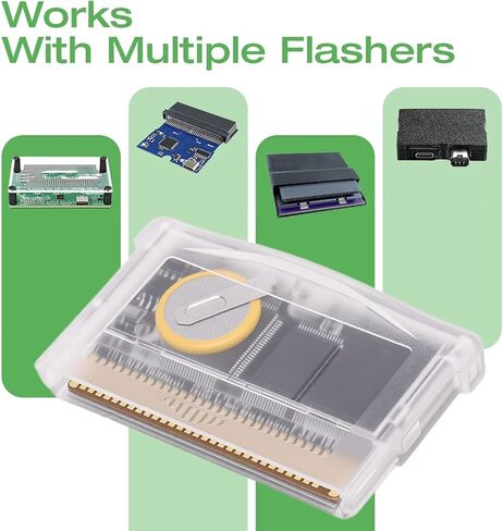 VBESTLIFE Rewritable RTC Cartridge, 32MB Storage 1MB Flash Memory Game Cartridge for GBA GBA SP GB Micro DS Game Boy Player in Saudi Arabia