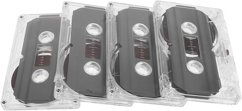 4pcs 60-Minute Blank Cassette Tapes Recordable Audio Tapes for Speech Recording DIY Retro Party Messages Compatible with Players in Saudi Arabia