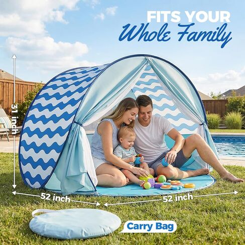 Pop Up Beach Sun Shelter: Instant UV Protection for Family - Portable & Lightweight Canopy- for Camping Travel Park & Outdoor in Saudi Arabia