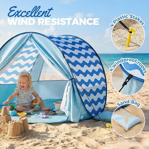 Pop Up Beach Sun Shelter: Instant UV Protection for Family - Portable & Lightweight Canopy- for Camping Travel Park & Outdoor in Saudi Arabia