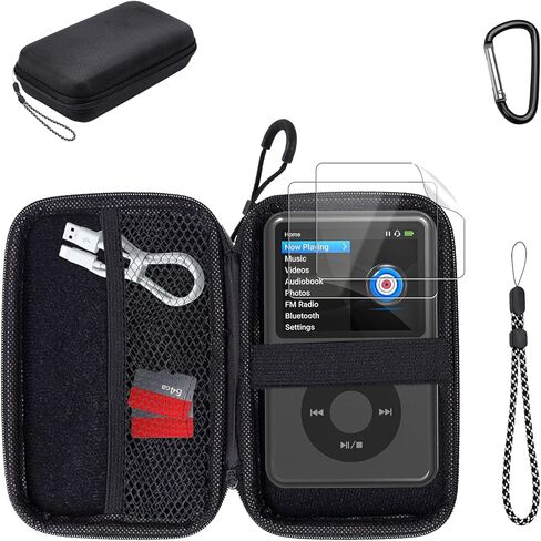 Carrying Case for Innioasis Y1 Mp3 with 2 Pack Soft Screen Protectors - Hard Shell Protective Carrying Case, Portable Travel Storage Bag with Carabiner | Anti-scrathes&Shockproof in Saudi Arabia