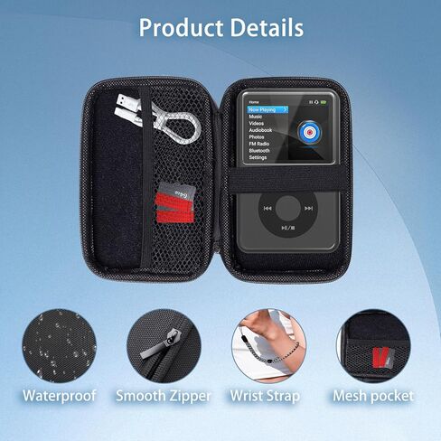 Carrying Case for Innioasis Y1 Mp3 with 2 Pack Soft Screen Protectors - Hard Shell Protective Carrying Case, Portable Travel Storage Bag with Carabiner | Anti-scrathes&Shockproof in Saudi Arabia