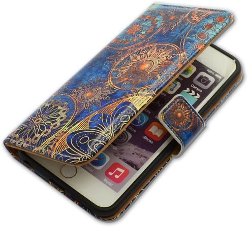 Bcov Case for iPod Touch 7/iPod Touch 6,Bcov Gorgeous Colours Circle Wallet Flip Leather Cover Case with Credit Card ID Card Slot Holder Kickstand for iPod Touch 7/6/5 in Saudi Arabia