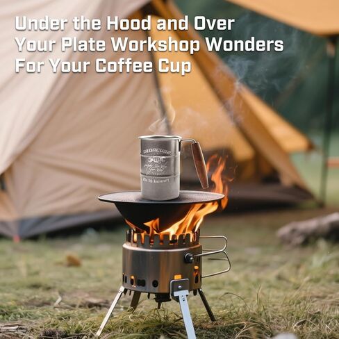 ironcube 2-Pack Stainless Steel Camping Mugs with Wood Handles, Giftable Commemorative Box – Lightweight Heat-Resistant 13.5 oz Metal Cups for Campers, Perfect for Camping, Hiking, Outdoor Travel in Saudi Arabia