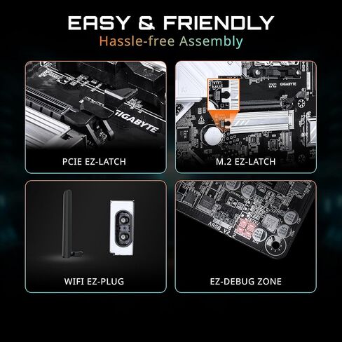 GIGABYTE B840M GAMING PLUS WIFI6E AMD AM5 mATX Motherboard, Support Ryzen 9000/8000/7000 Series, 8+2+2 Power Phase, DDR5, 2x M.2, PCIe 4.0, USB-C 3.2 Gen 1, WiFi 6E, GbE LAN, EZ-Latch, 3-Year Warranty in Saudi Arabia