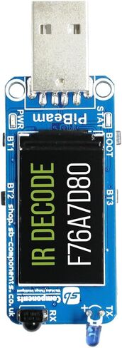 PiBeam - USB IR Transceiver Based on Raspberry Pi RP2040 Microcontroller, Plug and Play USB Infrared Transceiver WiFi Remote Control Wireless Controller with 1.14" Display in Saudi Arabia