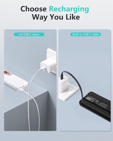 Miady [UL Listed] 2-Pack Portable Charger, 10000mAh Slim Power Bank Built-in 2 Cables Lightweight Travel Battery Pack 3 Outputs 2 Inputs Compatible with iPhone 17/16/15/14/13 Galaxy S24/S22 iPad etc in Saudi Arabia