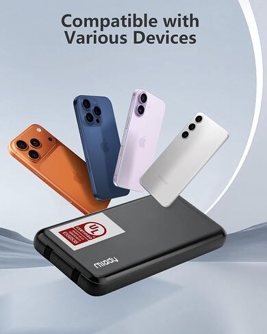 Miady [UL Listed] 2-Pack Portable Charger, 10000mAh Slim Power Bank Built-in 2 Cables Lightweight Travel Battery Pack 3 Outputs 2 Inputs Compatible with iPhone 17/16/15/14/13 Galaxy S24/S22 iPad etc in Saudi Arabia