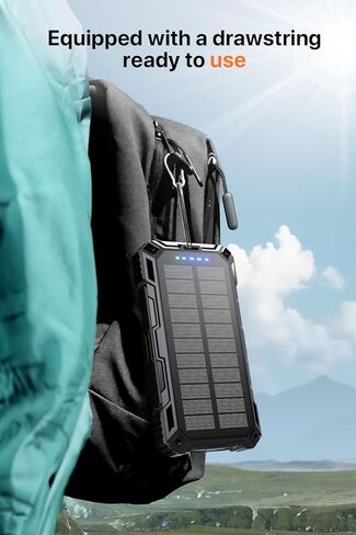 jskei Power Bank 49800mAh Solar Portable Charger Wireless Charging USB-C 15W Fast Charging with 4 Built-in Cables LED Flashlight Battery Pack Compatible with iPhone, iPad, Perfect for Camping,Hiking in Saudi Arabia