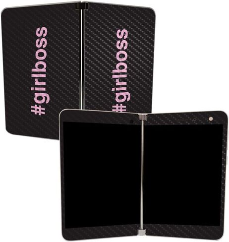 MightySkins Carbon Fiber Skin for Microsoft Surface Duo - Check | Protective, Durable Textured Carbon Fiber Finish | Easy to Apply, Remove, and Change Styles | Made in The USA in Saudi Arabia
