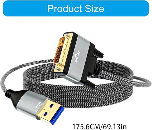العالمي USB3.0 DVIs كابل الفيديو العام التعرف التلقائي لا سائق المطلوبة البناء PVC Dvis ذكر إلى ذكر كابل محول in Kuwait