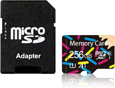 256GB Class 10 MicroSDHC Flash Memory Card with Adapter for Mobile Device Storage Phone, Tablet, Drone & Full HD Video Recording - C10, U1 in Saudi Arabia