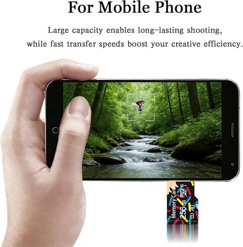 256GB Class 10 MicroSDHC Flash Memory Card with Adapter for Mobile Device Storage Phone, Tablet, Drone & Full HD Video Recording - C10, U1 in Saudi Arabia