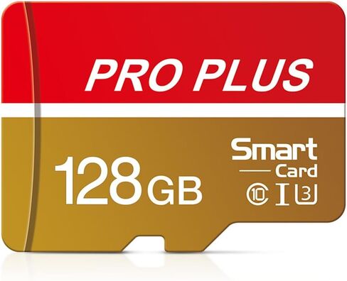 High Speed Micro SD Card with Adapter,128GB TF Card for Security Cameras, Smartphones,Tablets,Drones - U3,Class 10,A1,Full HD Video(Gold) in Saudi Arabia