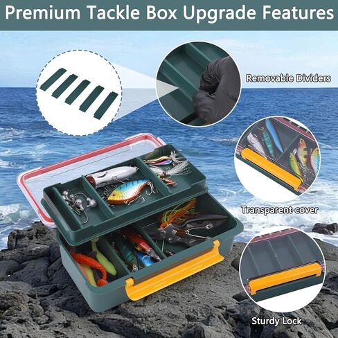 Fishing Tackle Box with Fishing Lures,72Pcs Fishing Lures Kit-Pliers,Topwater Lures,Hooks,Spinnerbaits,Saltwater & Freshwater Fishing Gear and Equipment,Fishing Gifts for Men in Saudi Arabia