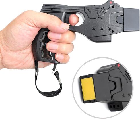 KEBO Heavy Duty Stun Gun with LED Flashlight, 15 Foot Range, 1.80 µC Painful, Rechargeable Self Defence Stun Gun for Man and for Woman, LED Flashlight, Safety Switch in Kuwait