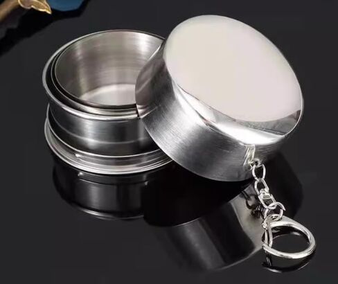 1pc of a Durable Stainless Steel Collapsible Water Cup, Ideal for Travel And Outdoor Hiking, Compatible with Both Water And Alcoholic Beverages，250ml in Saudi Arabia