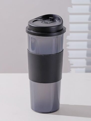 12.5oz Lightweight Travel Coffee Cup - PP Plastic, Leakproof Lid, Portable for Outdoor Hiking & Commuting White in Saudi Arabia