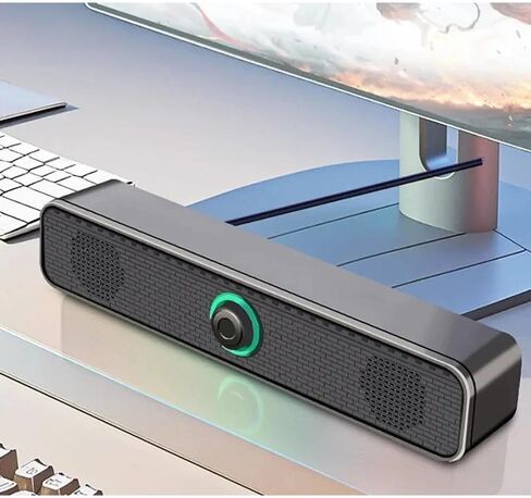 USB Powered Wired Desktop Speakers, Dual Driver Stereo Sound, 3.5mm Jack Compatible with PC, Laptop, Tablet, Smartphone Compact Audio for Work & Entertainment in Saudi Arabia