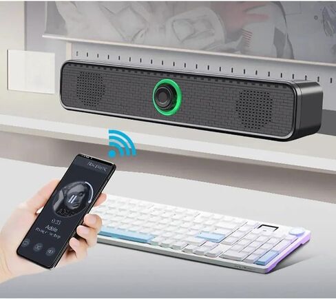 USB Powered Wired Desktop Speakers, Dual Driver Stereo Sound, 3.5mm Jack Compatible with PC, Laptop, Tablet, Smartphone Compact Audio for Work & Entertainment in Saudi Arabia