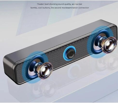 USB Powered Wired Desktop Speakers, Dual Driver Stereo Sound, 3.5mm Jack Compatible with PC, Laptop, Tablet, Smartphone Compact Audio for Work & Entertainment in Saudi Arabia