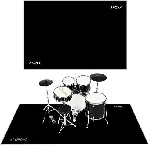 Drum Rug, 4x6Ft Drum Mat with Non-Slip TPR Bottom, Noise Reducing Drum Set Rug for Floor Protection, Drum Carpet for Electric Bass & Jazz Drum Set, Soundproof Floor Mat, Ideal Gift for Drummers, Black in Saudi Arabia