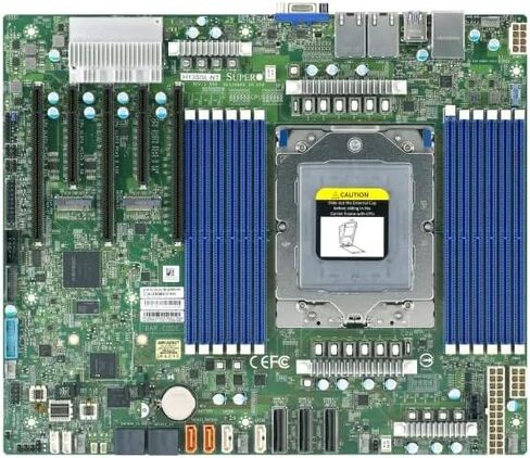 لوحة خادم Supermicro H13SSL-NT للبيع بالتجزئة AMD EPYC 9004/9005 | DDR5 12-DIMM | 3 PCIe 5.0x16 | ثنائي 10 جيجابت | 8 ساتا 3 | 2 M.2 PCIe 4.0 | AST2600 بي إم سي in Saudi Arabia
